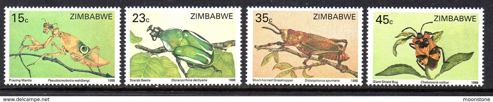 Zimbabwe 1987 Insects Set Of 4, MNH, SG 724/7 (BA2) - Zimbabwe (1980-...)