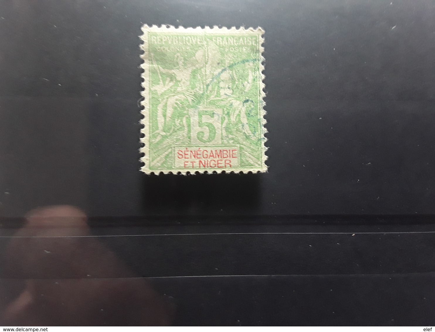 SENEGAMBIE ET NIGER, 1903, Type Groupe,  Yvert No 4, 5 C Vert Jaune,  Obl BLEUE , TB - Gebraucht