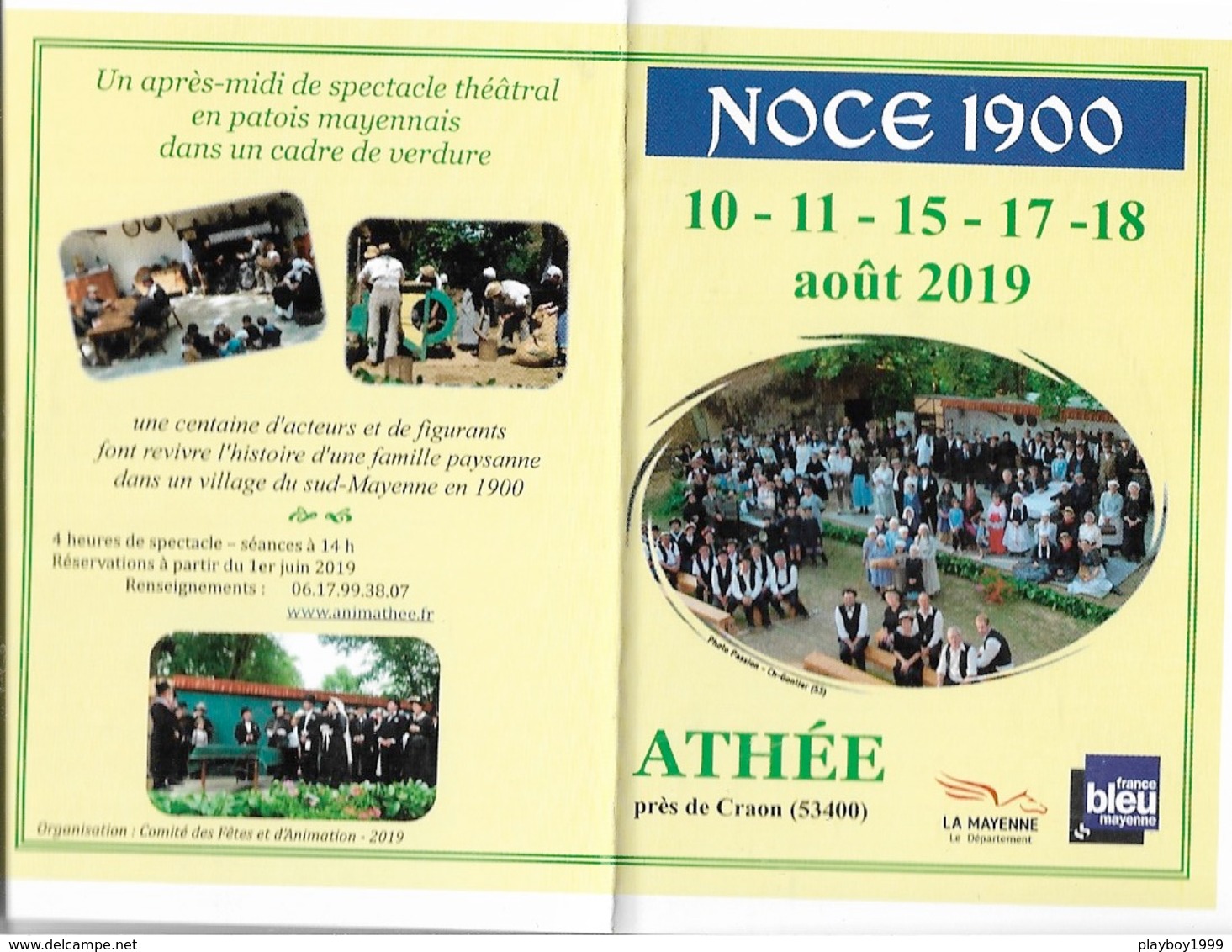 Calendriers De Poche 2019 - Petit Format - Noce 1900 ATHÉE 53 - Voir Scan - Recto, Verso - - Petit Format : 2001-...