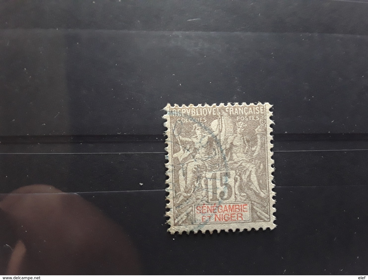 SENEGAMBIE ET NIGER, 1903, Type Groupe,  Yvert No 6, 15 C  Gris ,  Obl BLEUE , TB - Oblitérés