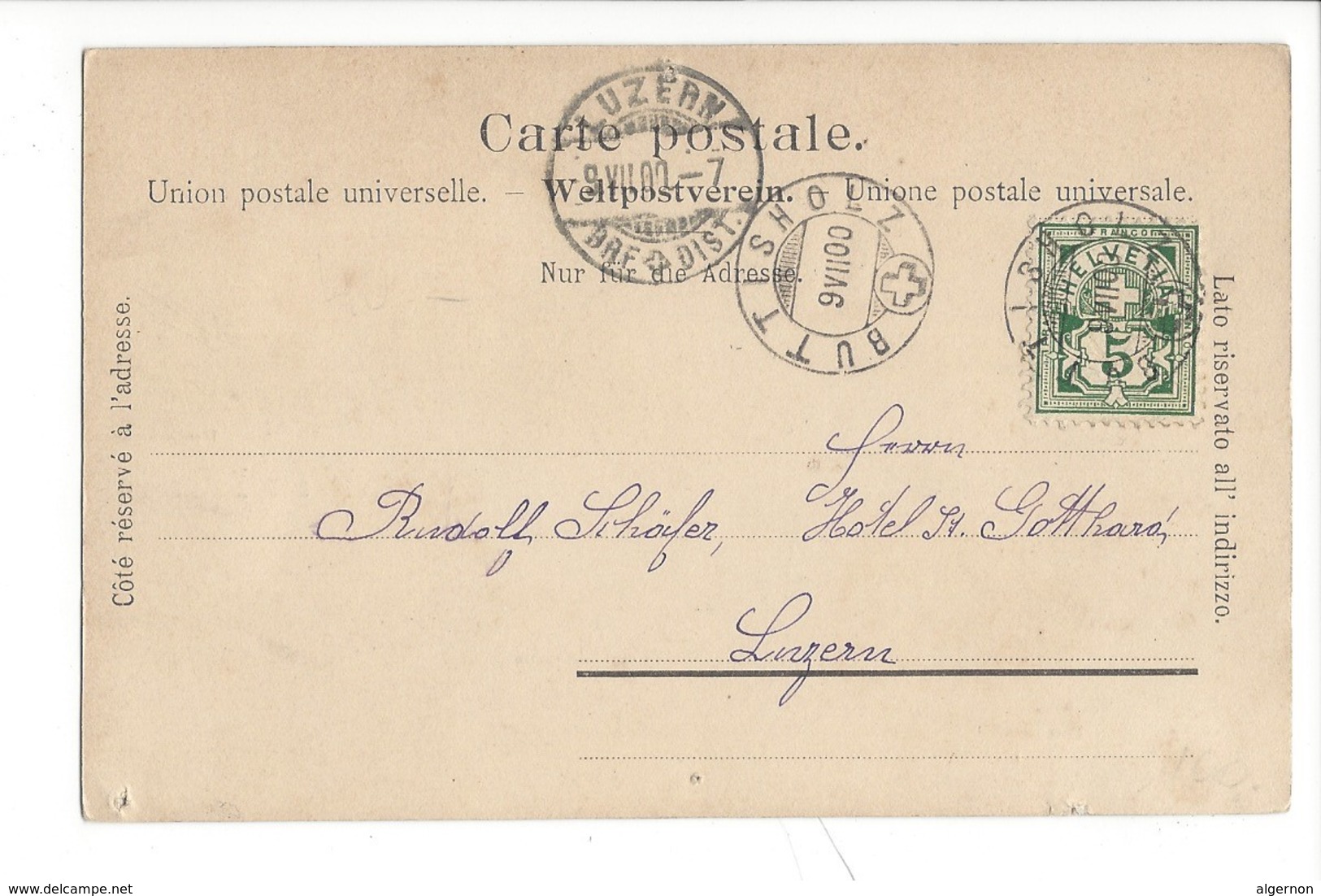 21305 - Gruss Aus Buttisholz + Cachet Buttesholz 1900 (Attention Trous De Punaise) - Other & Unclassified