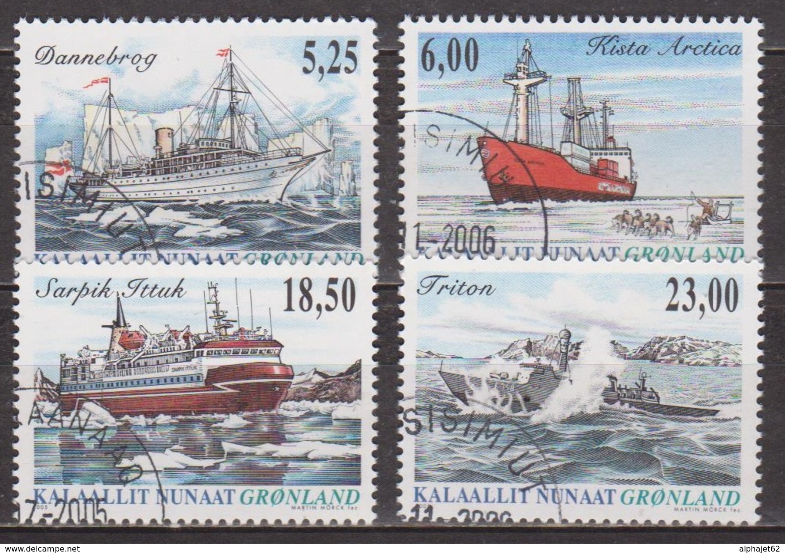 Bateaux, Navires - GROENLAND - Bateau Mixte, Bise Glace, Ferry, Vedette Rapide - N° 420 à 423 - 2005 - Oblitérés