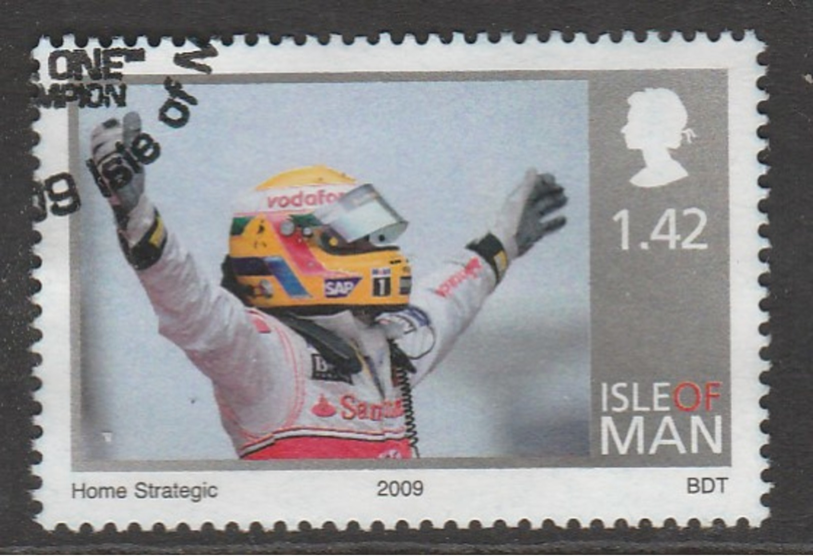 Isle Of Man 1961 2009 Winning Of The Formula 1 World Championship - Lewis Hamilton £1.42 Multicoloured SW 1489 O Used - Isle Of Man