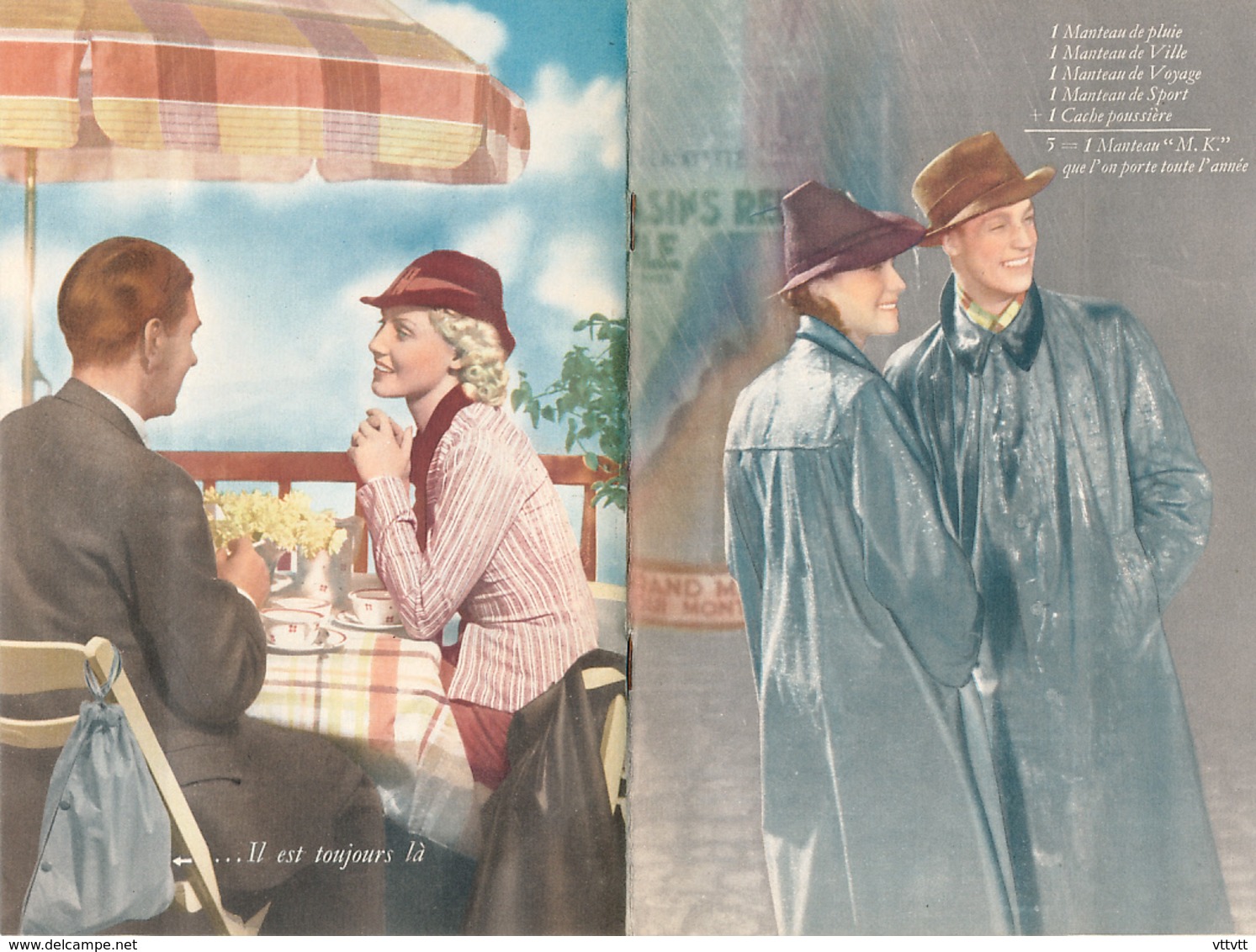Ancienne Publicité (1939) : MANTEAU "M.K.", Livret De 18 Pages, Textes, Nombreuses Photos, (13,5 Cm Sur 20 Cm) - Publicités