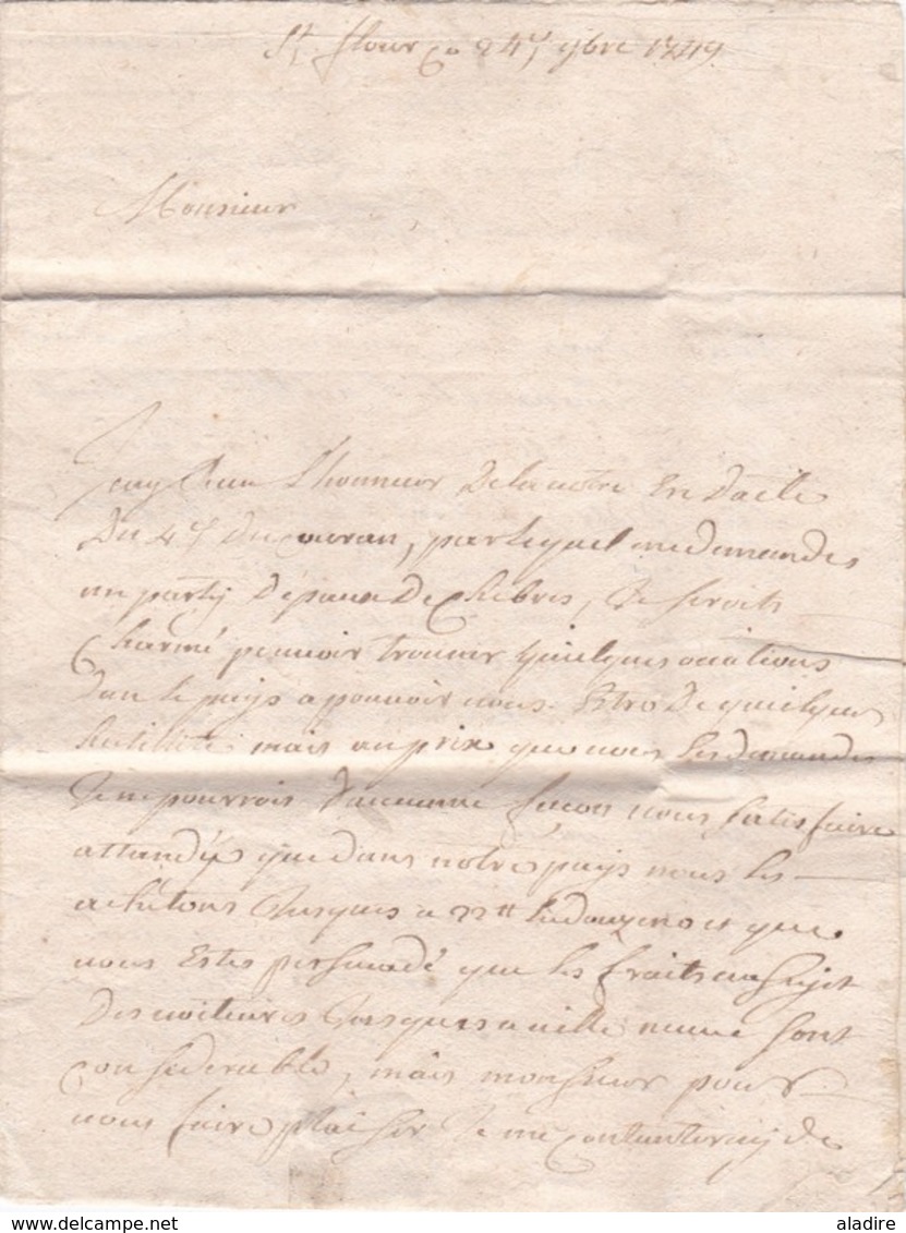1749 - Lettre Avec Correspondance De 2 Pages De Saint Flour, Cantal Vers Brignoles, Var - Règne De Louis XV - 1701-1800: Précurseurs XVIII