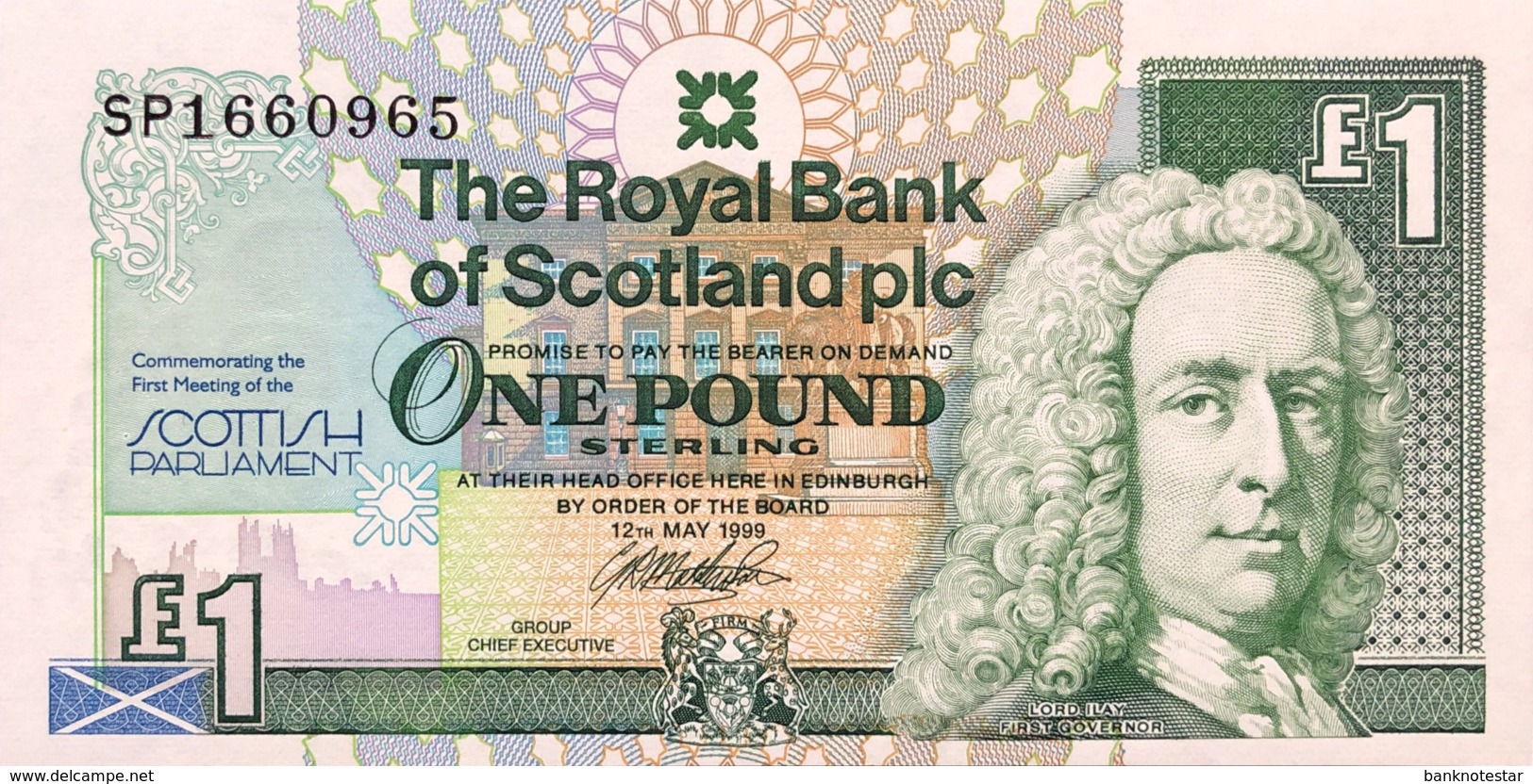 Scotland 1 Pound, P-360 (12.5.1999) - UNC - Scottish Parliament Banknote - 1 Pound