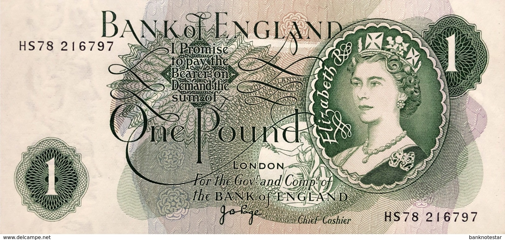 Great Britain 1 Pound, P-374g - UNC - 1 Pound