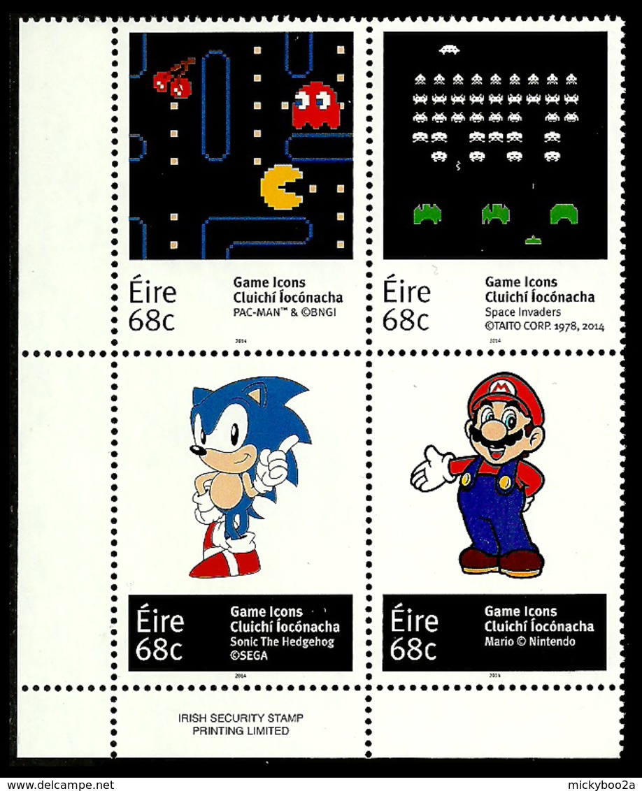 RELAND 2014 GAME ICONS SUPER MARIO SONIC HEDGEHOG PAC-MAN SPACE INVADERS MNH - Nuevos