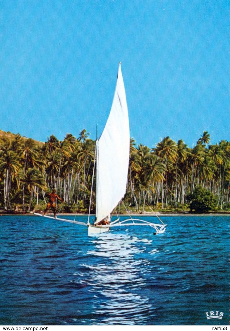 1 AK Tahiti / Französisch-Polynesien / French Polynesia * Sailing Canoe - Pirogues à Voile - IRIS Karte 127 - Tahiti