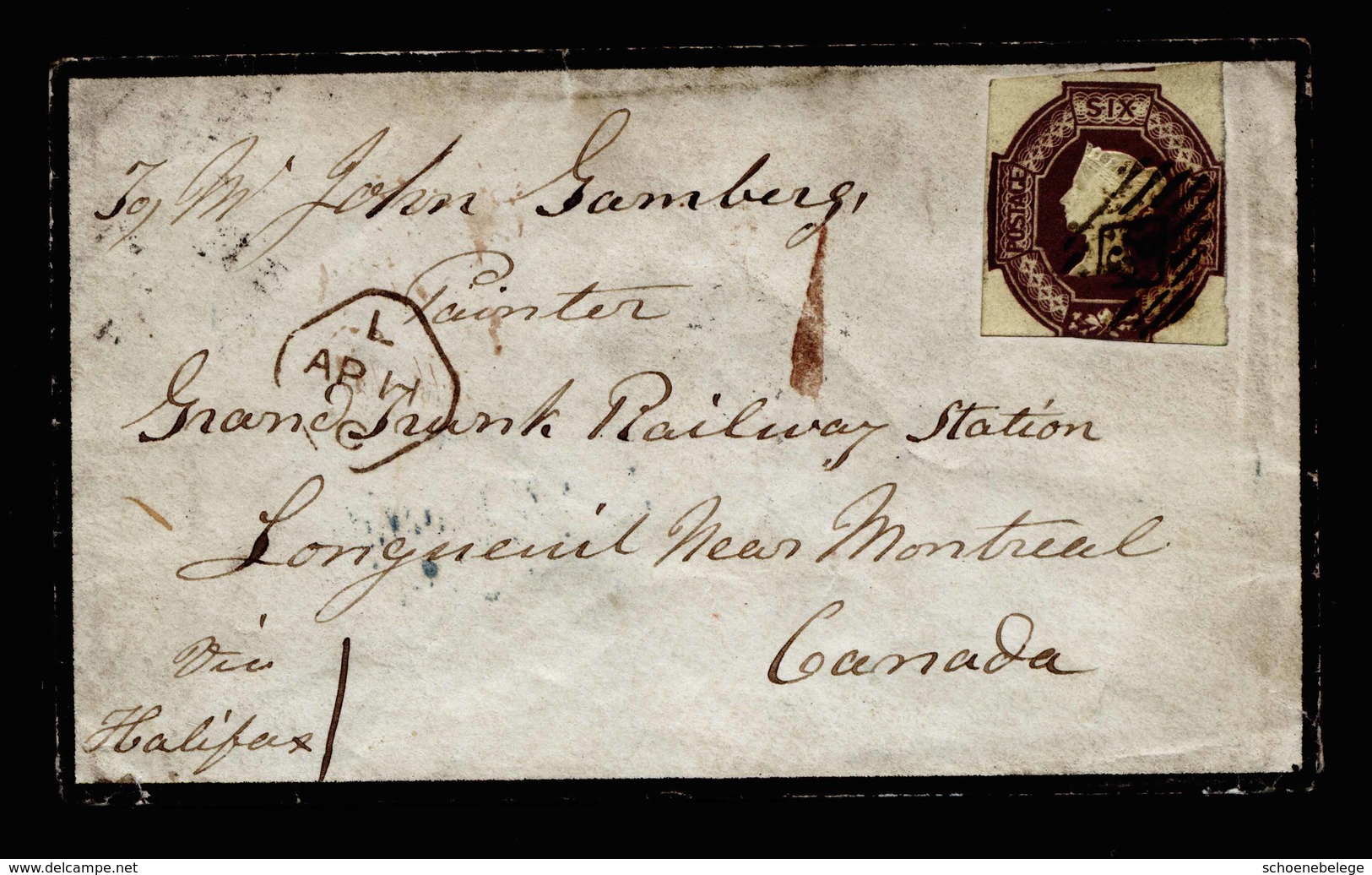 A5772) UK Grossbritannien Brief 1856 M. Mi.5 N. Canada - Brieven En Documenten