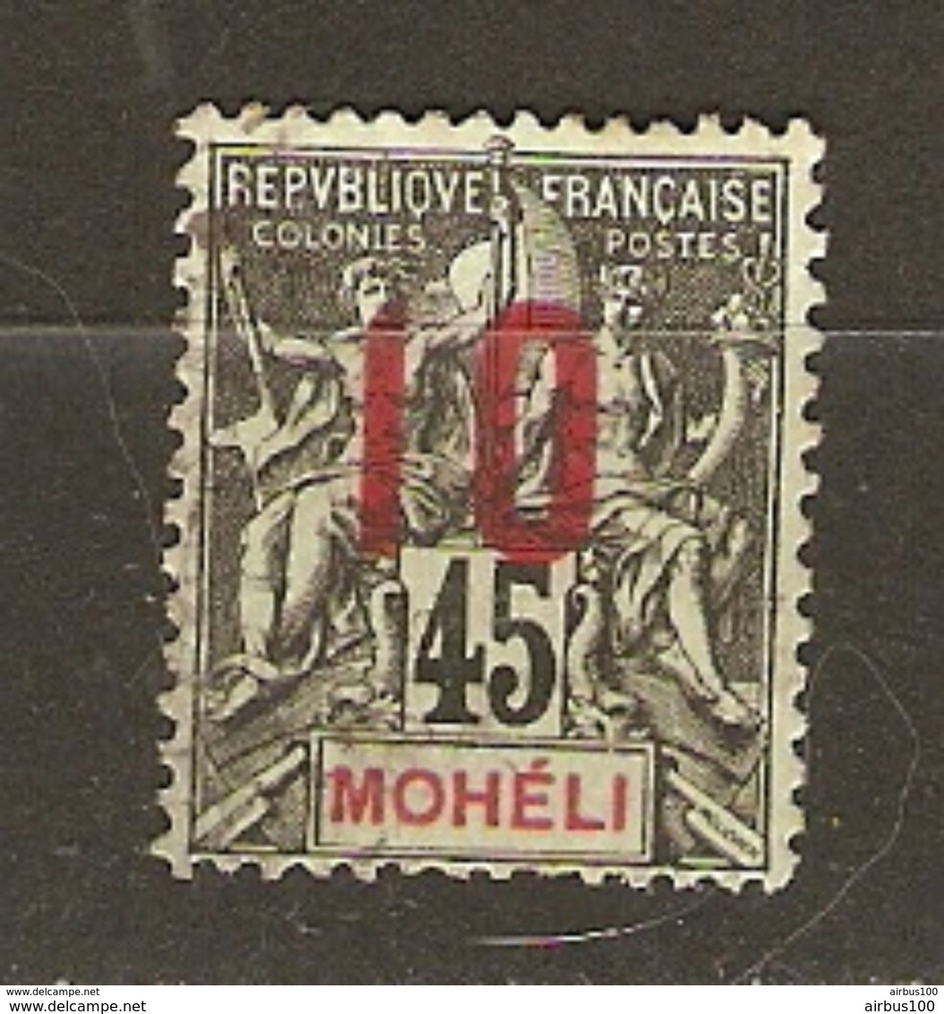 TP NEUF OBLITÉRÉ MOHELI SURCHARGE 10 C Sur 45 C - SCANNÉ RECTO VERSO - Used Stamps