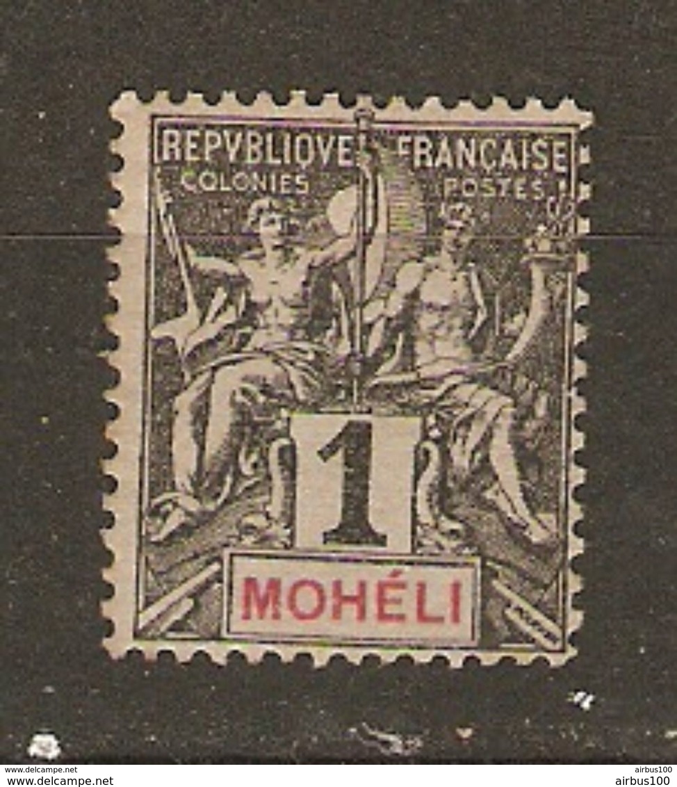 TP NEUF SANS GOMME MOHELI 1 CENTIME - SCANNÉ RECTO VERSO - Used Stamps