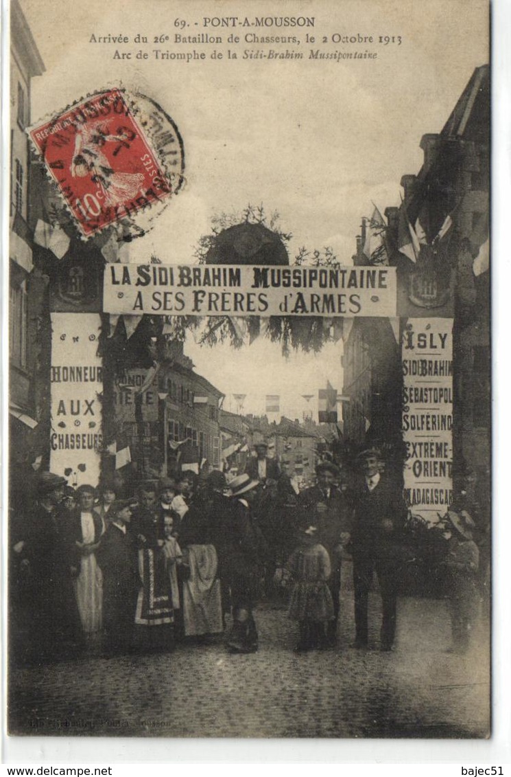 1 Cpa Pont à Mousson - Arrivée Du 26e Bataillon De Chasseurs, Le 2 Octobre 1913 - Pont A Mousson