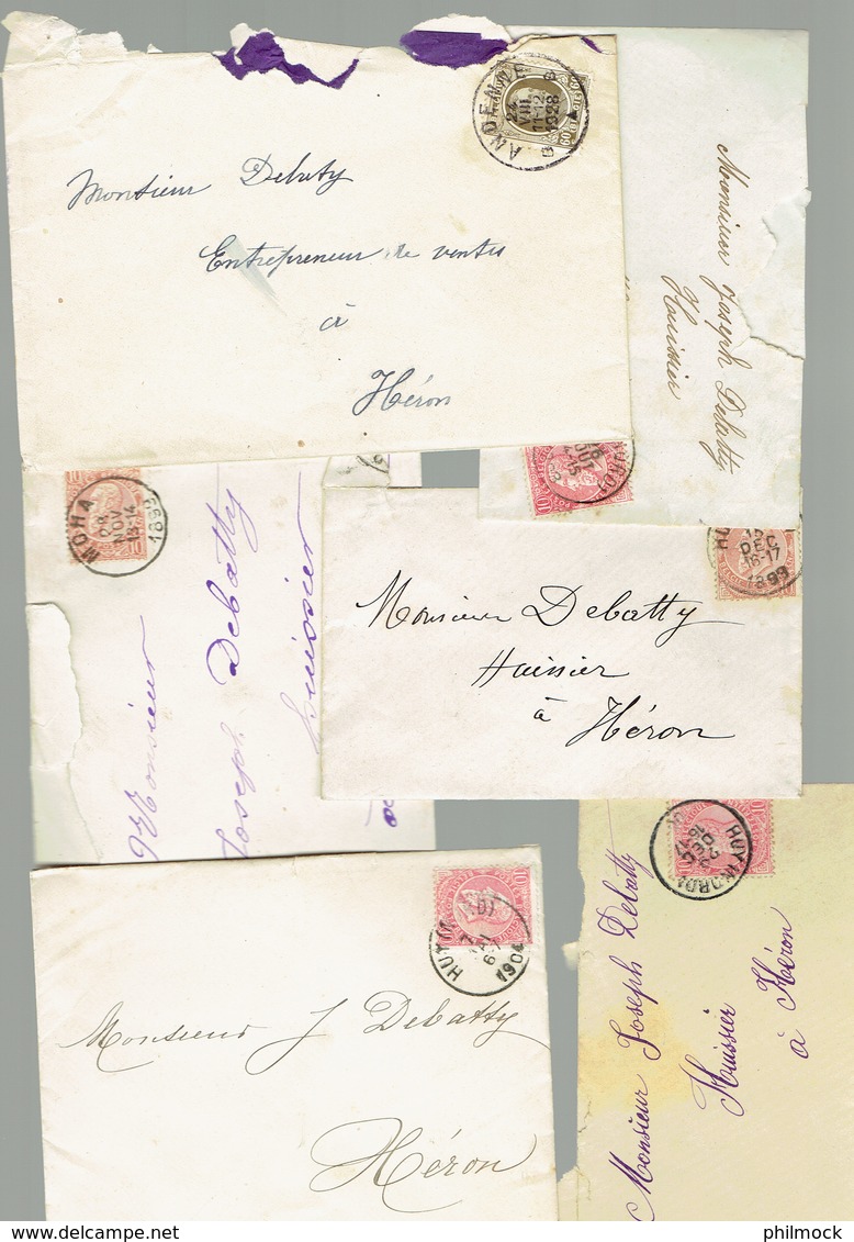 M. Lot De 180 Lettres Anciennes A Réparer 1890 -1925 - Nombres De Belles Oblitération - Huy Nord-Moha-Bas-Oha-Héron Etc. - 1869-1883 Léopold II
