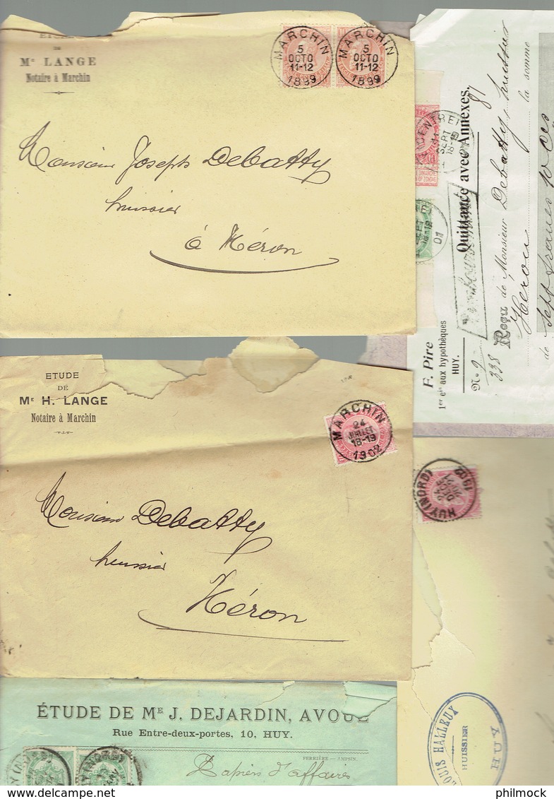 M. lot de 180 lettres anciennes a réparer 1890 -1925 - nombres de belles oblitération - Huy Nord-Moha-Bas-Oha-Héron etc.
