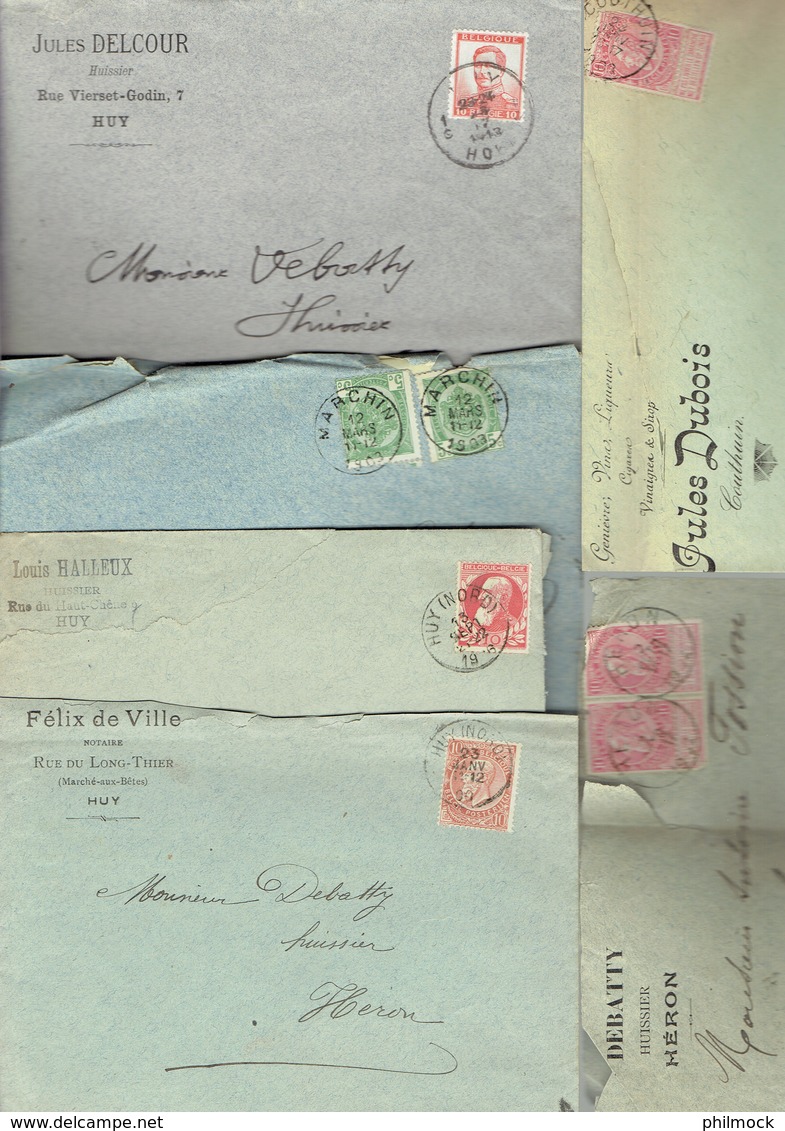 M. lot de 180 lettres anciennes a réparer 1890 -1925 - nombres de belles oblitération - Huy Nord-Moha-Bas-Oha-Héron etc.