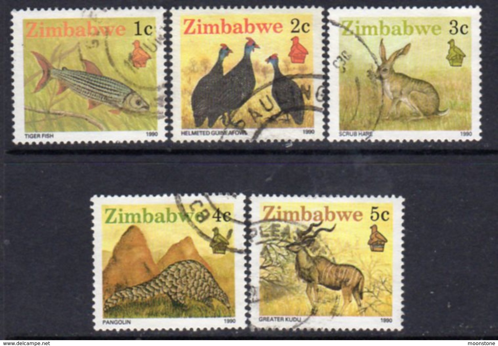 Zimbabwe 1990 Definitives 1-5c Perf. 14½ Values, Used, SG 768a/71a (BA2) - Zimbabwe (1980-...)