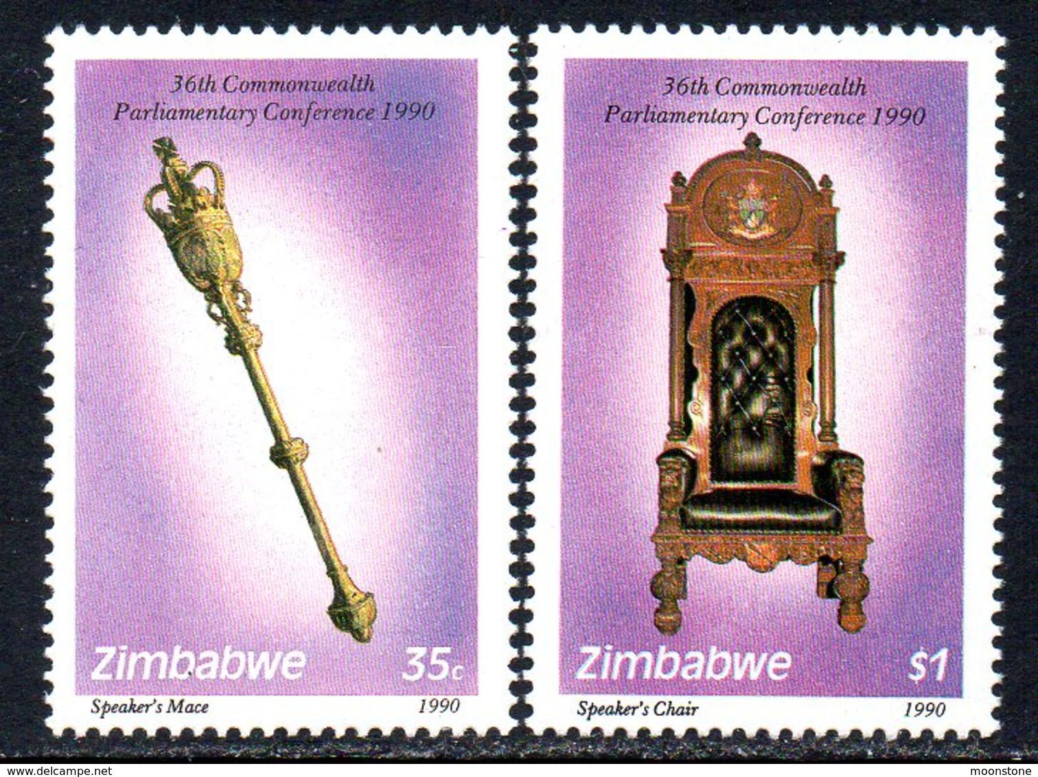 Zimbabwe 1990 Parliamentary Conference Set Of 2, MNH, SG 798/9 (BA2) - Zimbabwe (1980-...)