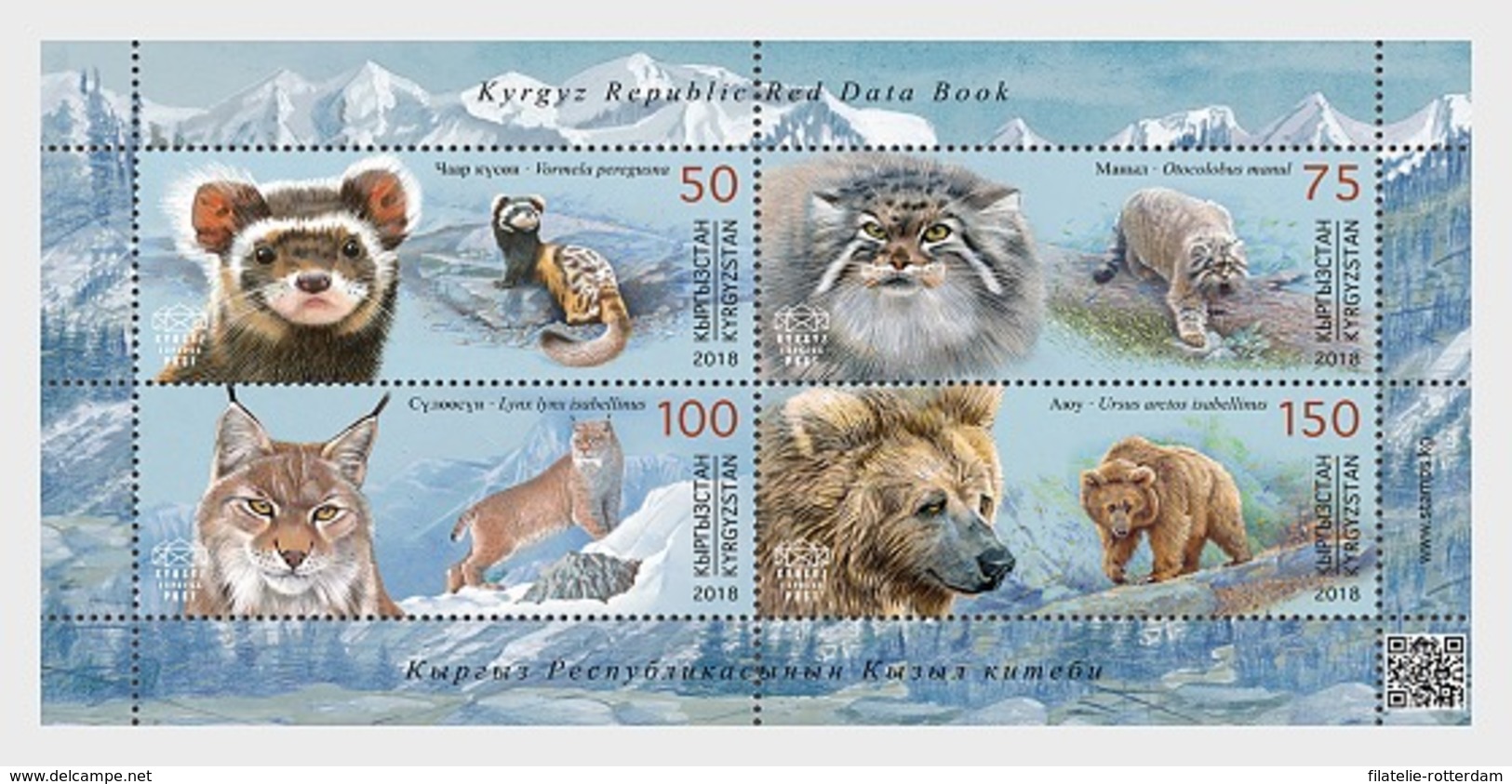 Kirgizië / Kyrgyzstan -  Postfris / MNH - Sheet Dieren 2018 - Kirgizië