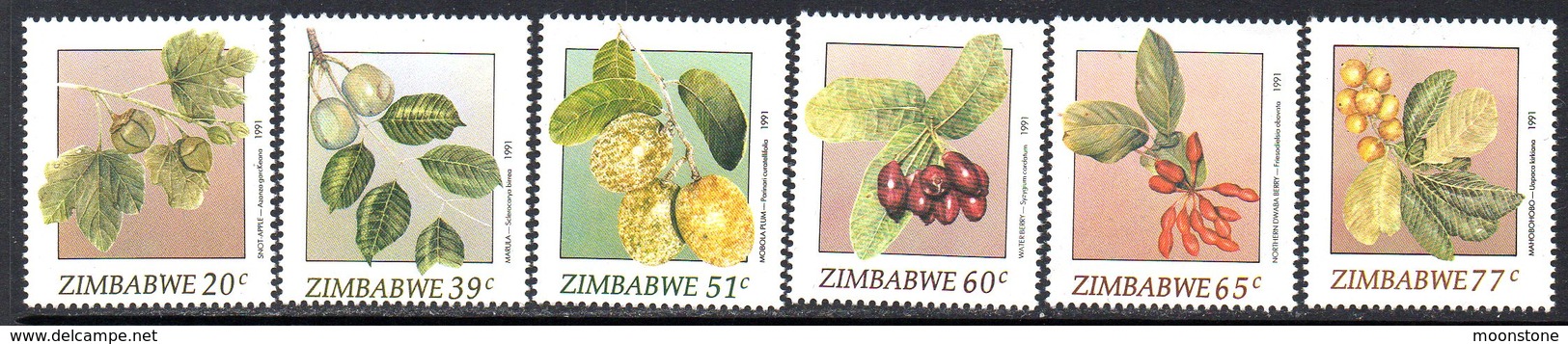 Zimbabwe 1991 Wild Fruits I Set Of 6, MNH, SG 810/5 (BA2) - Zimbabwe (1980-...)