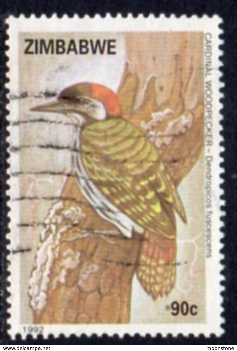 Zimbabwe 1992 Birds Woodpecker 90c Value, Used, SG 835 (BA2) - Zimbabwe (1980-...)