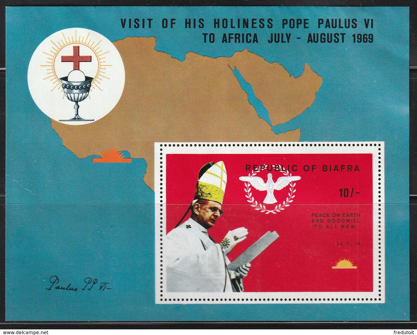 NIGERIA - BIAFRA - BLOC N° 1 ** (1969) Pape Paul VI - Nigeria (1961-...)