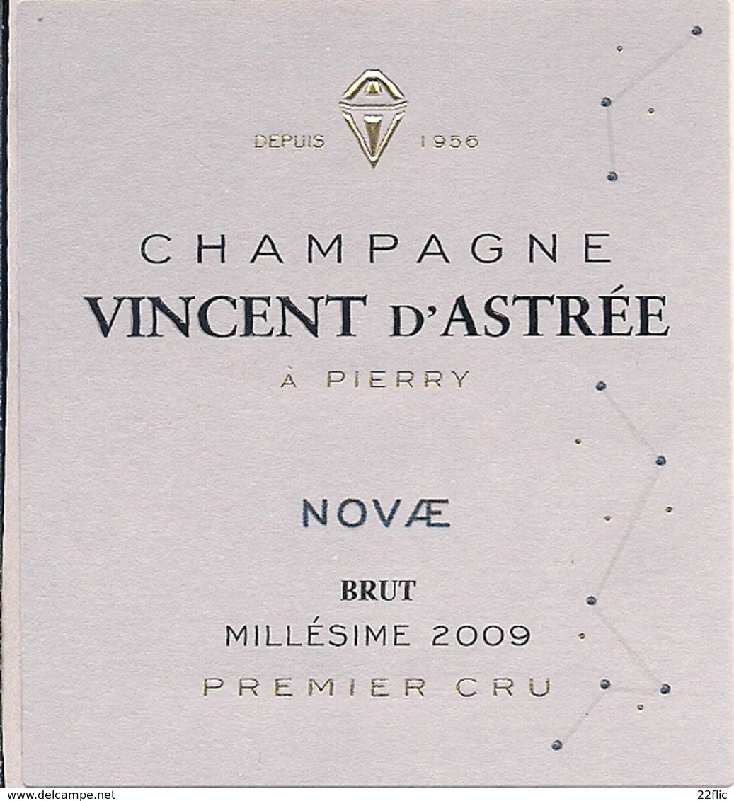 CHAMPAGNE  VINCENT D'ASTREE NOVAE BRUT MILLESIME 2009 - Champagne