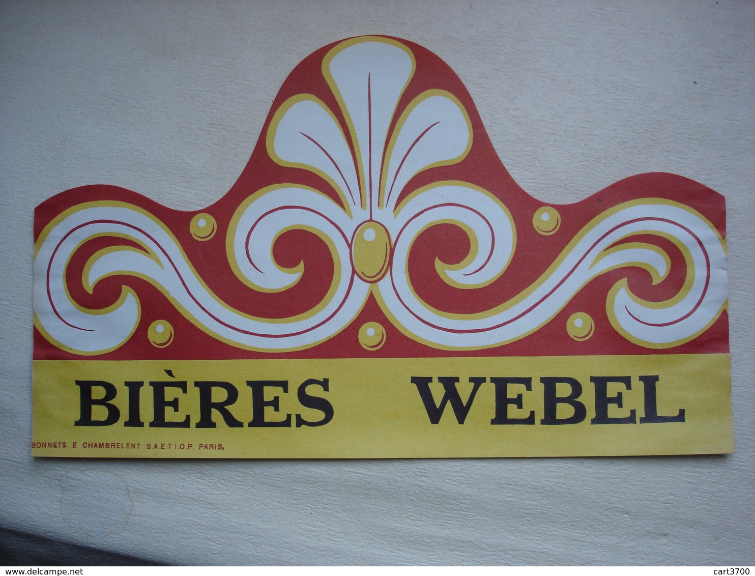 BIERE WEBEL Chapeau Publicitaire Brasserie WEBEL TOURS Indre Et Loire (37) Disparue Aujourd'hui - Autres & Non Classés