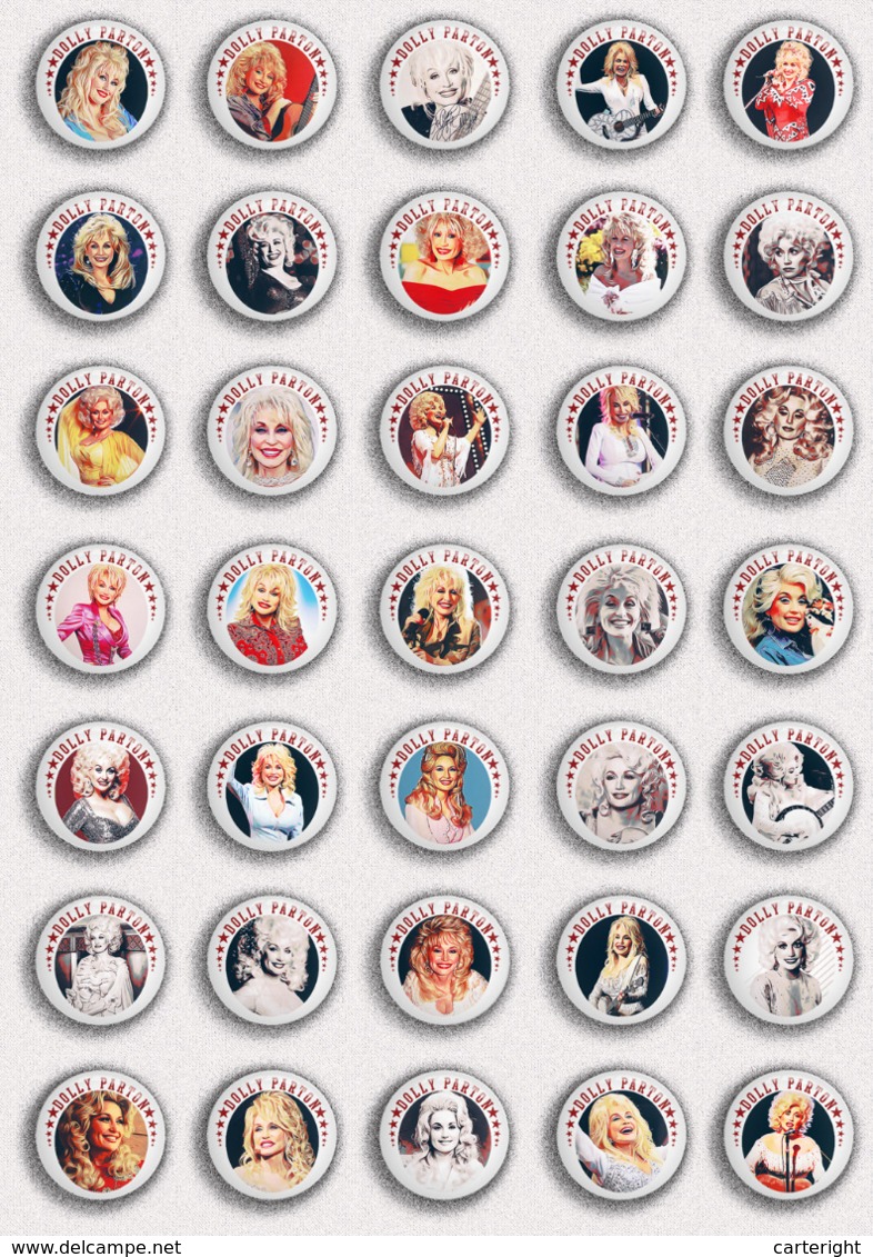 140 X Dolly Parton Music Fan ART BADGE BUTTON PIN SET 1- 4 (1inch/25mm Diameter) - Music