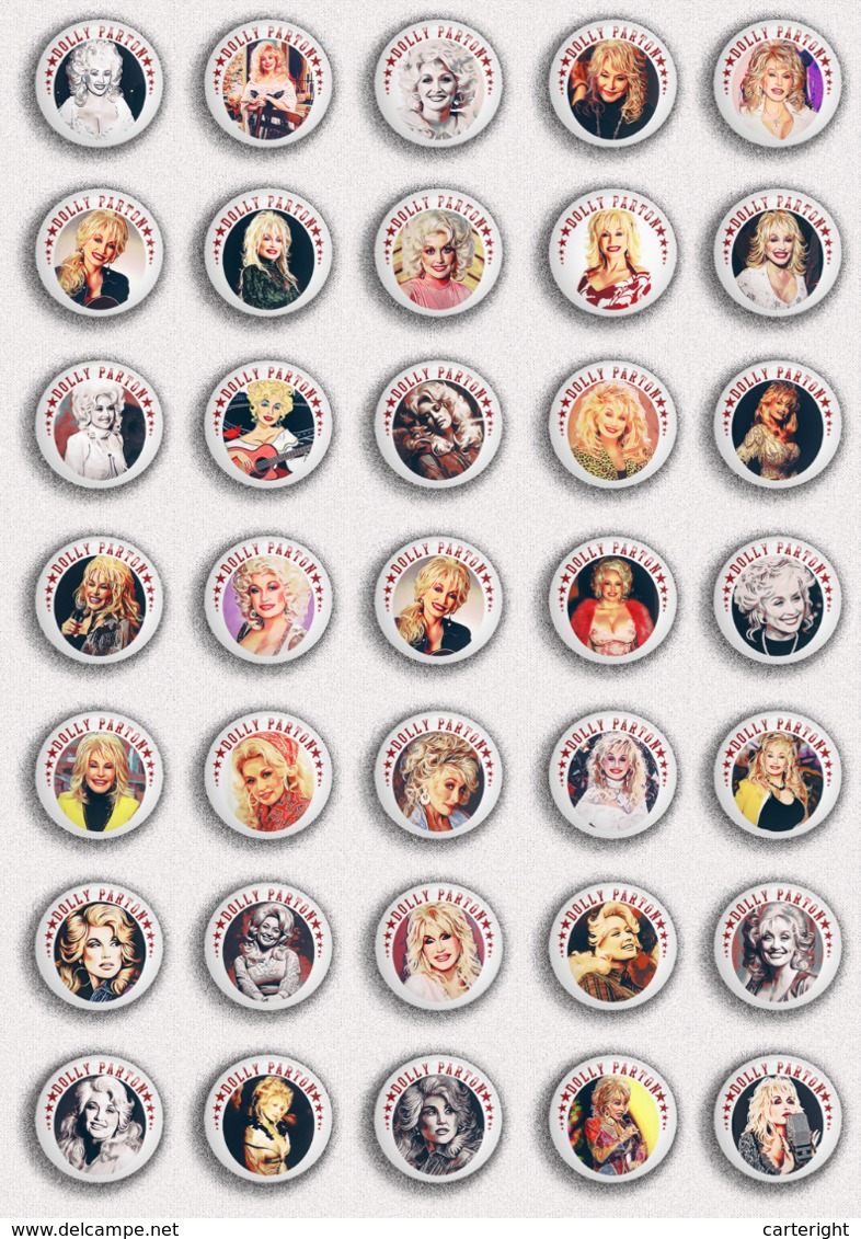 140 X Dolly Parton Music Fan ART BADGE BUTTON PIN SET 1- 4 (1inch/25mm Diameter) - Music