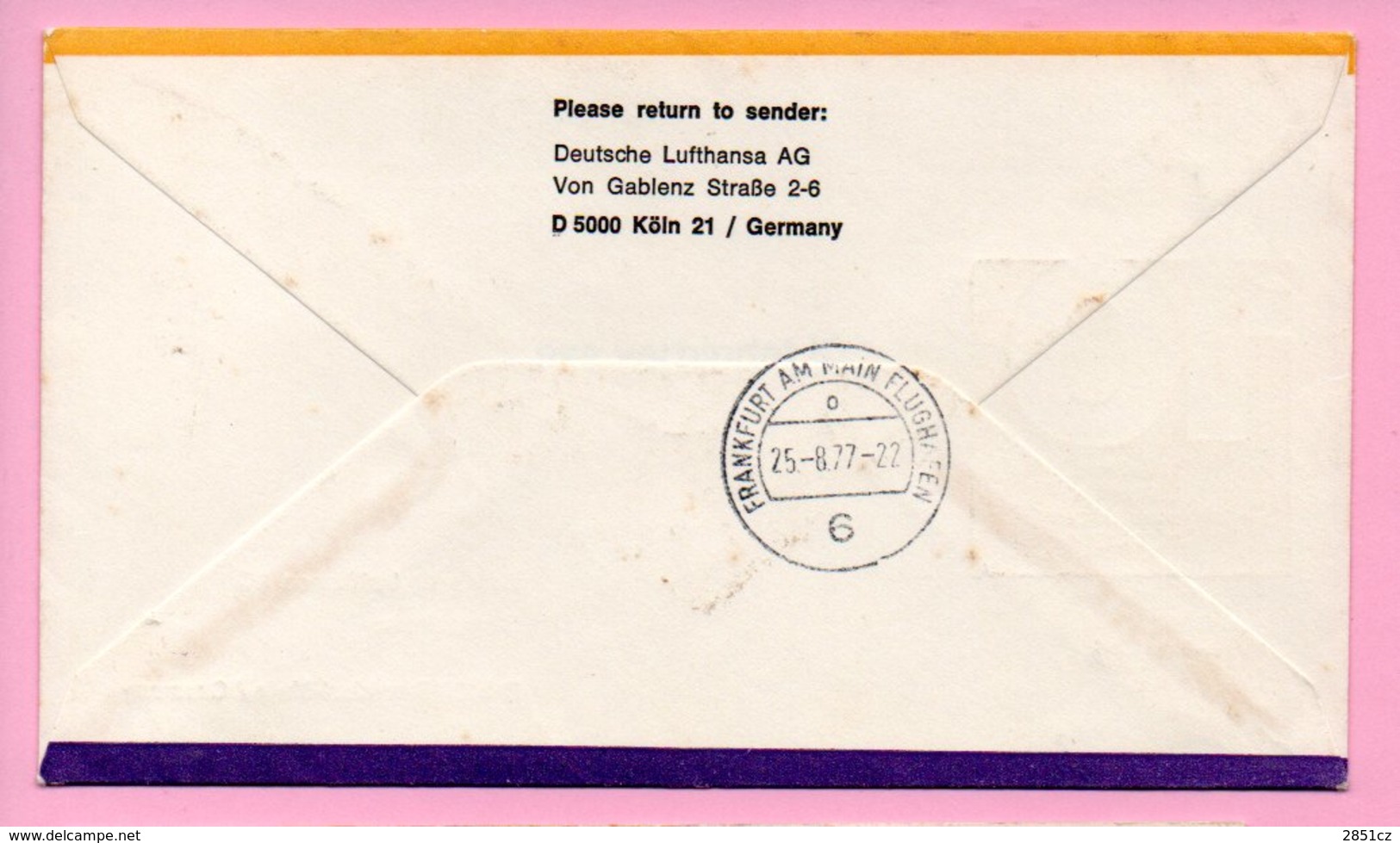 Cover - 10 Years Of Lufthansa Flight To Zagreb, Zagreb - Frankfurt, 1977., Yugoslavia, Airmail/Par Avion - Luftpost