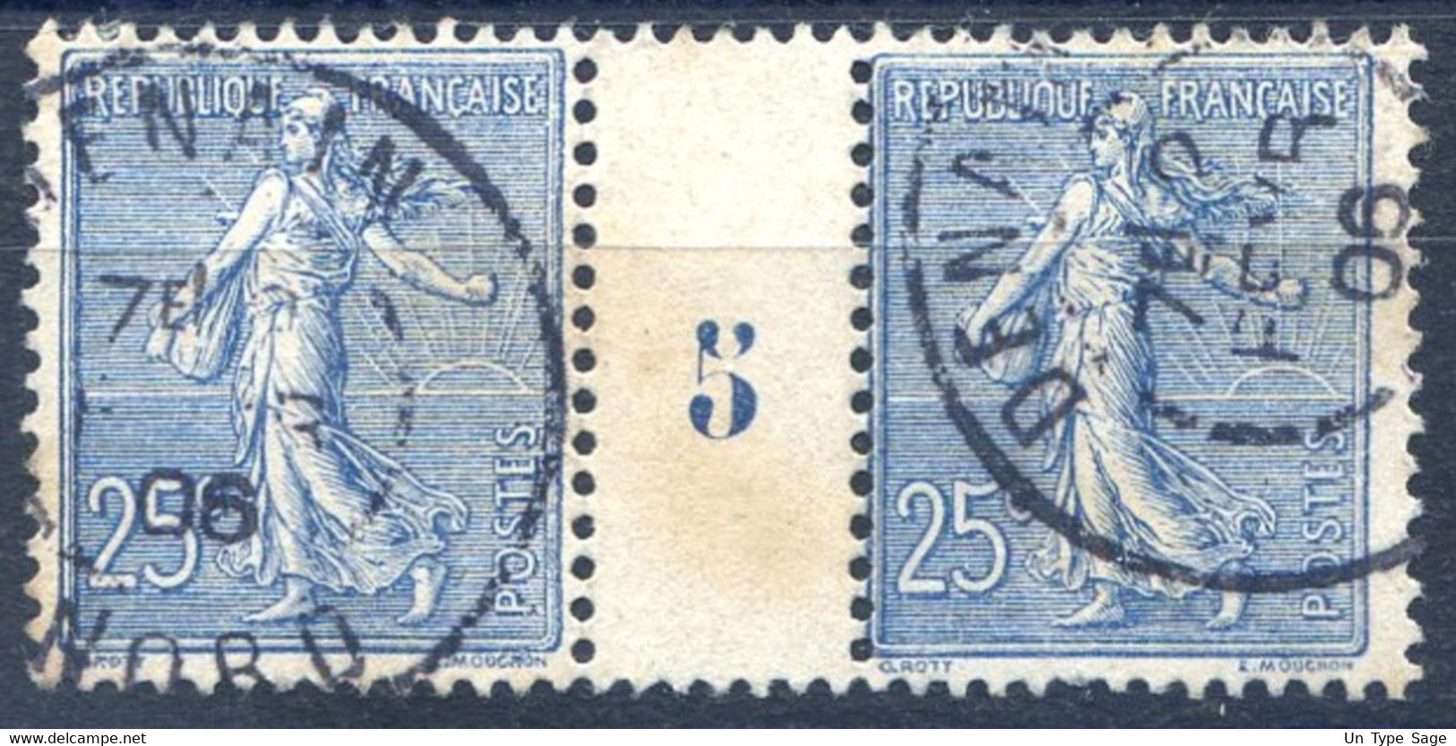 France - Semeuse N°132 - Millésime 5 - Oblitéré - Cote 335€ - (F669) - 1903-60 Sower - Ligned