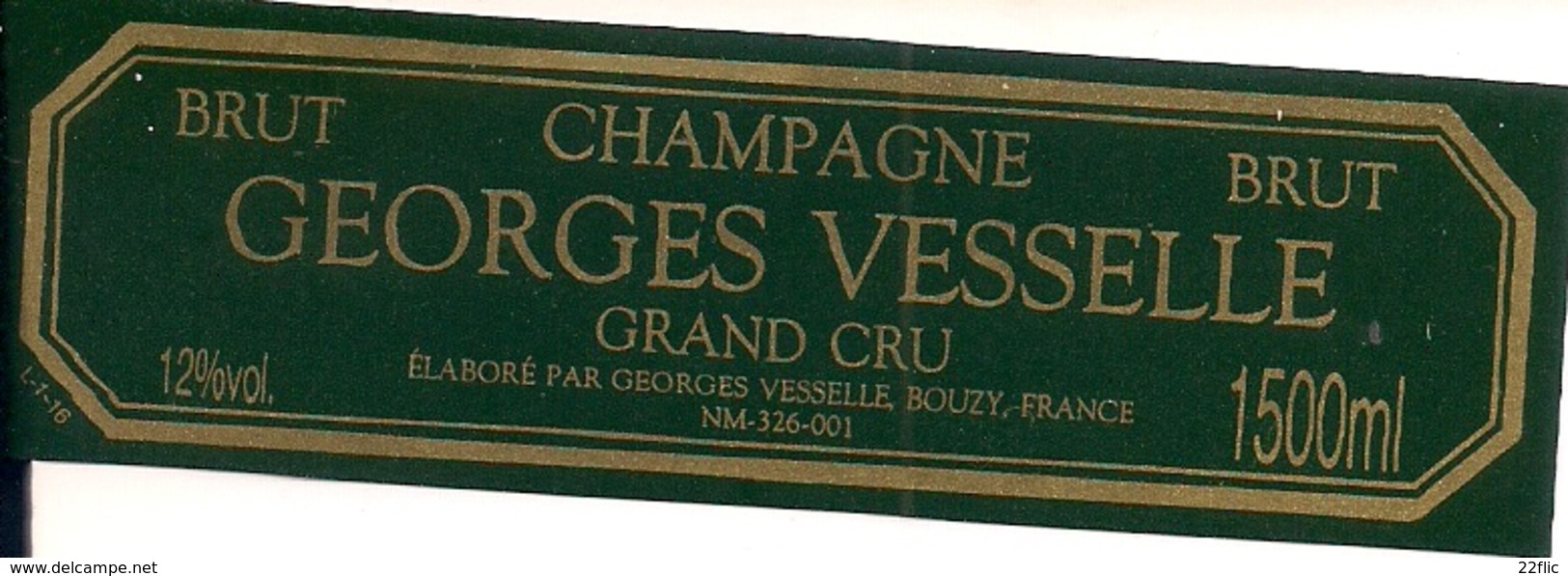 CHAMPAGNE  GEORGES VESSELLE BRUT GRAND CRU - Champagne