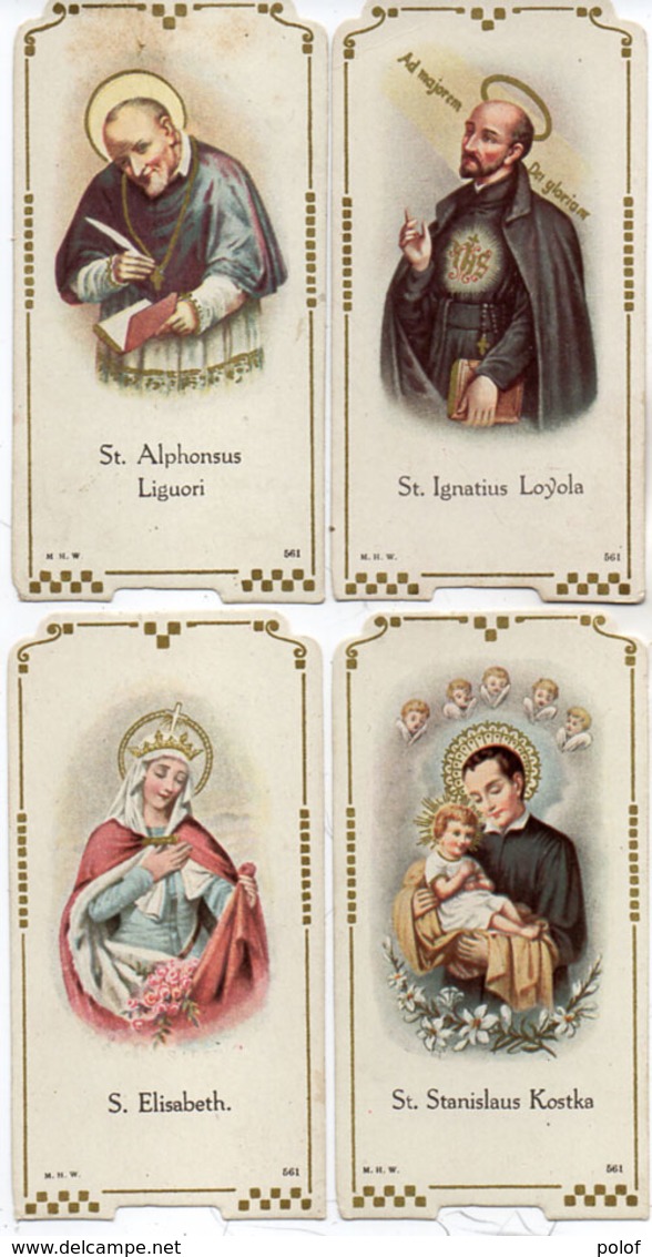 4 Images Religieuses  - S. Elisabeth - St Stanislaus Kostka - St Alphonsus Ligupri -b St Ignatius Loyola ..... (110947) - Images Religieuses