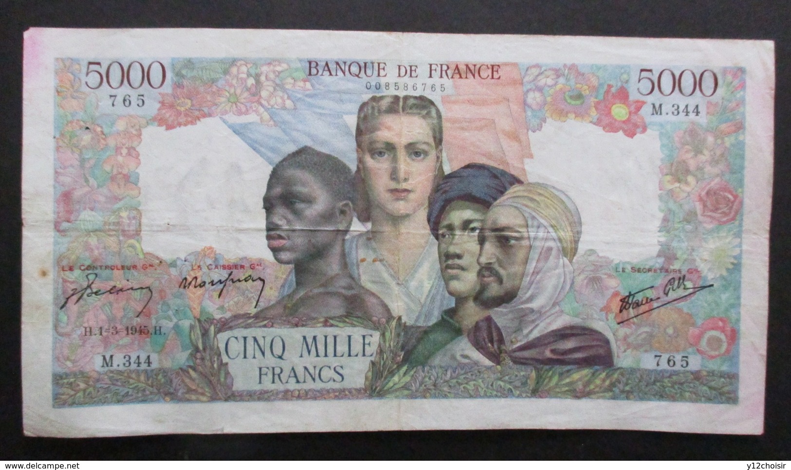 BILLET 5000 CINQ MILLE FRANCS LAFAYETTE 1945 EMPIRE FRANCAIS COLONIES - 5 000 F 1942-1947 ''Empire Français''