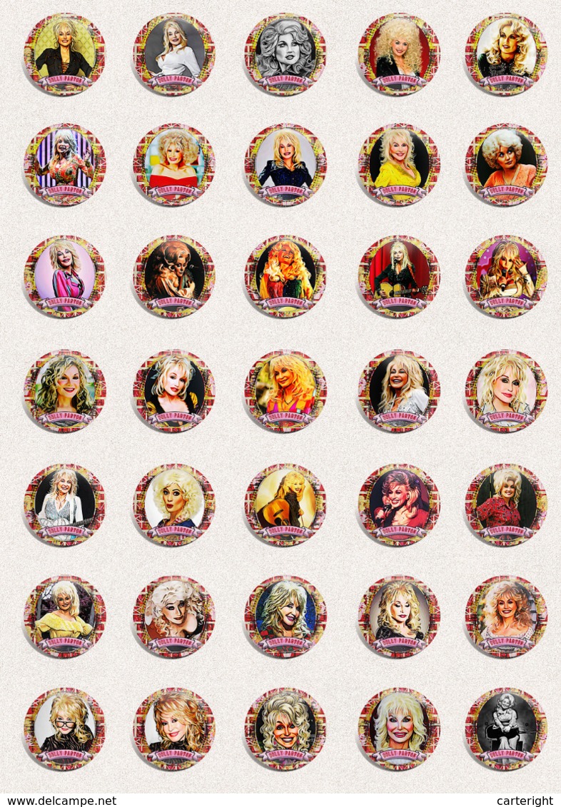 140 X Dolly Parton music fan ART BADGE BUTTON PIN SET 5-8 (1inch/25mm diameter)