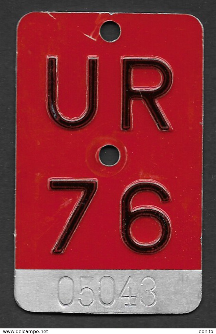 Velonummer Uri UR 76 - Plaques D'immatriculation