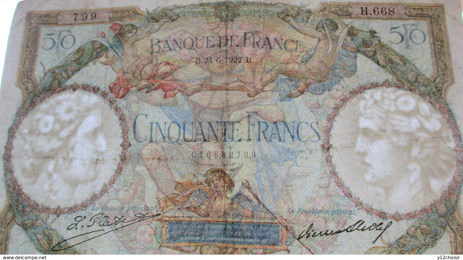 BILLET 50 CINQUANTE FRANCS 1927 LUC OLIVIER MERSON H.668  799 - 50 F 1927-1934 ''Luc Olivier Merson''