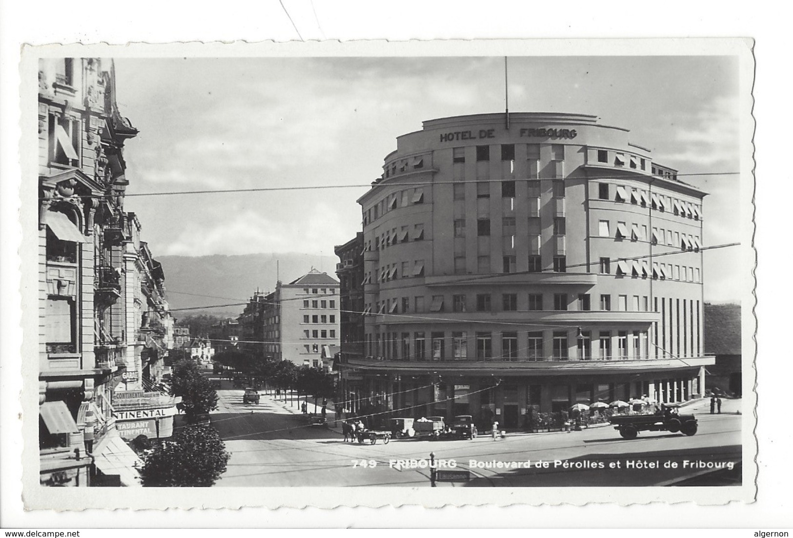 21322 - Fribourg Boulevard De Pérolles Et Hôtel De Fribourg Attelage Et Camion - Fribourg