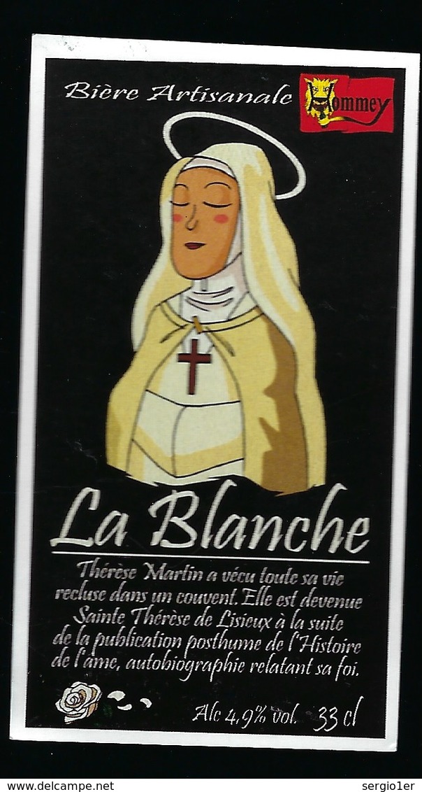 Etiquette Biere Blanche  4,9%  33cl   Brasserie Hommey Livry 14 - Bière