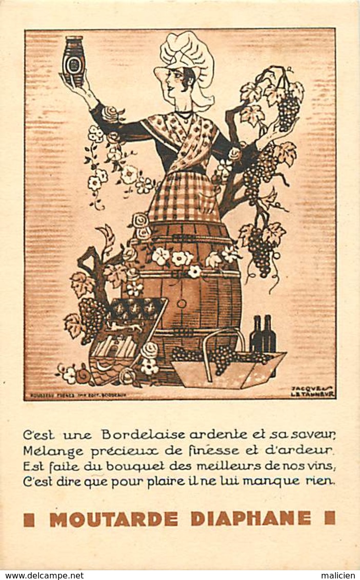 -ref-B56- Illustrateurs - Illustrateur Le Tanneur - Publicite Moutarde Diaphane - Publicites - Bordeaux - Gironde - Le Tanneur
