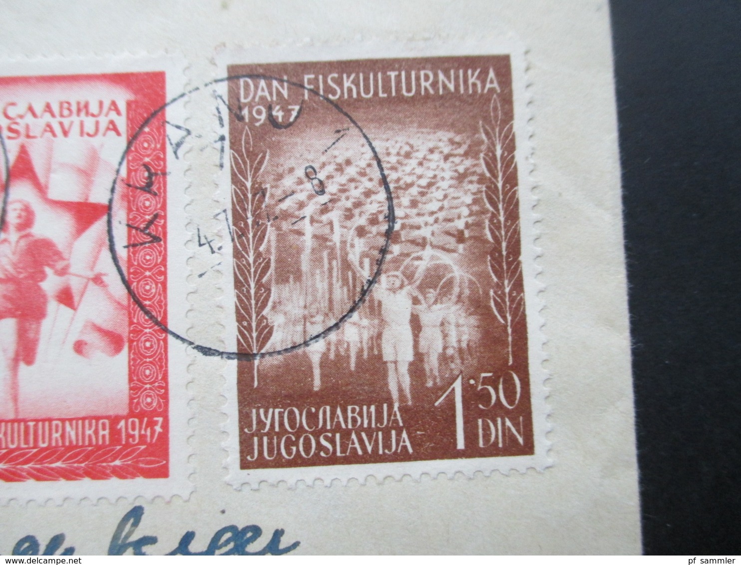 Jugoslawien 1947 Sporttage In Belgrad Nr. 521 Und 522 MiF Mit Nr. 471 Bedarfsbrief In Die Schweiz - Covers & Documents