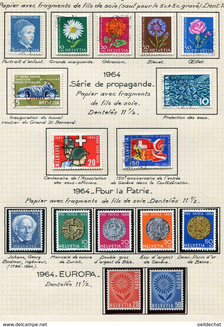 10679 SUISSE  Collection Vendue Par Page  °/ * Pro Juventute Et Pro Patria   1963-64  TB/TTB - Collections