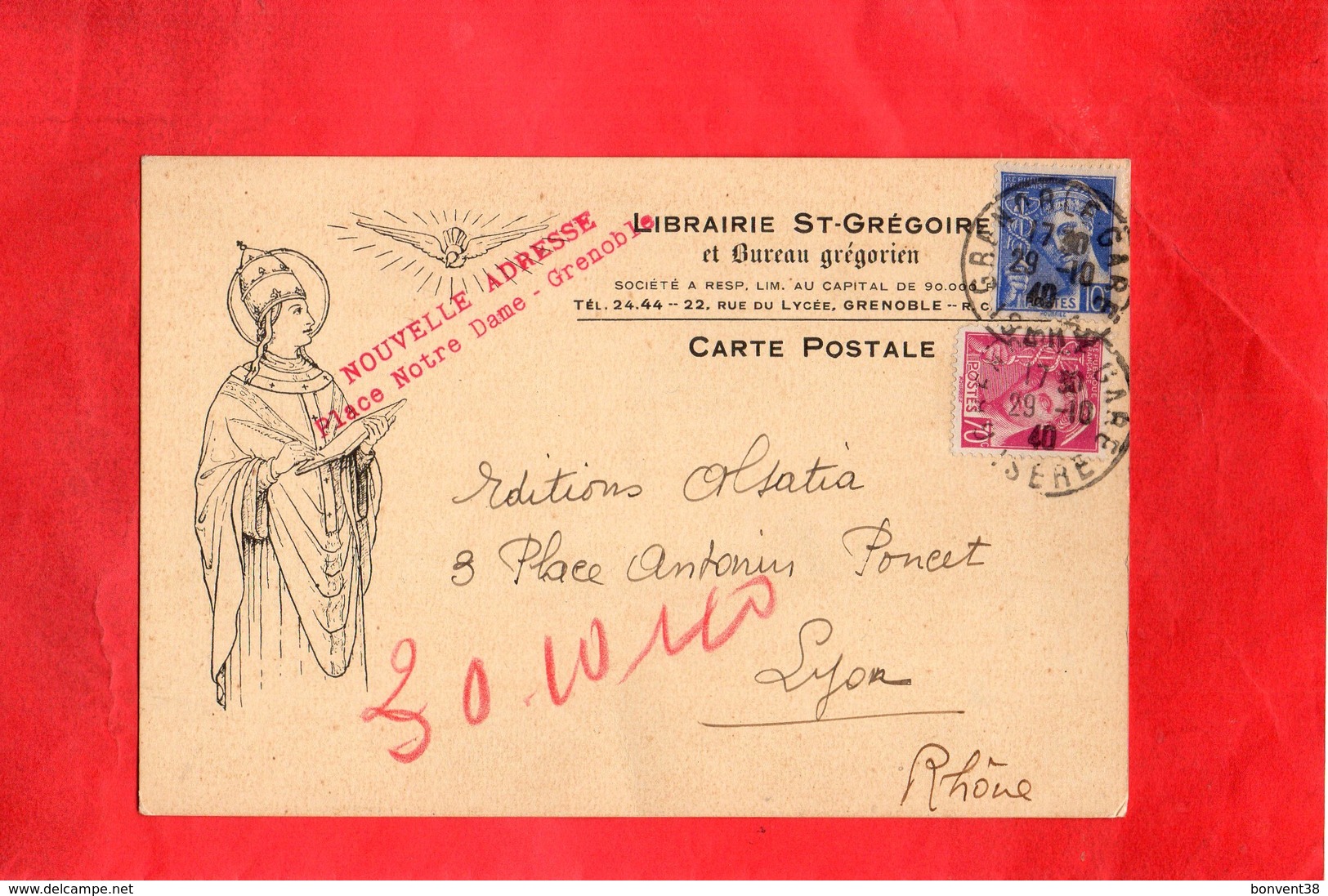 Carte Postale - Librairie St Grégoire - Grenoble - Grenoble