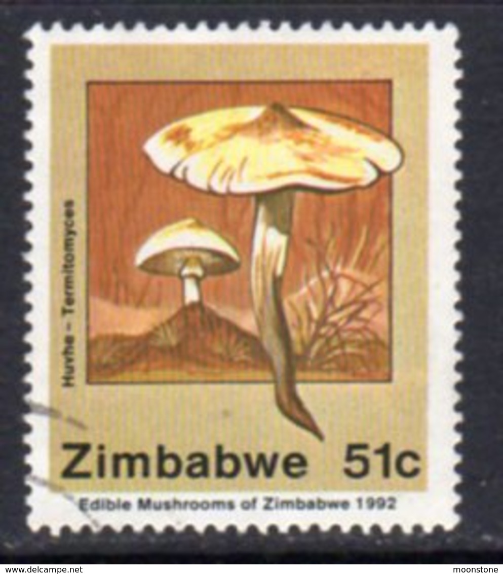 Zimbabwe 1992 Edible Mushrooms 51c Value, Used, SG 828 (BA2) - Zimbabwe (1980-...)