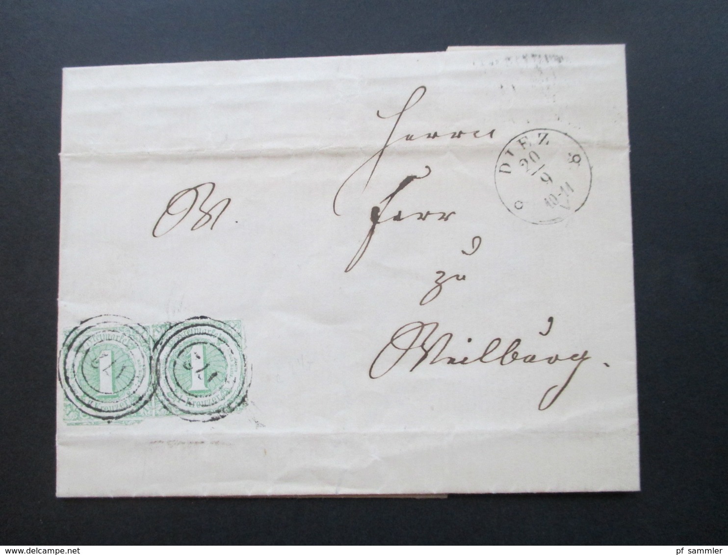 AD 1866 Thurn Und Taxis Nr. 51 Als Waagerechtes Paar Nummnerstempel 172 Und K1 Diez + 2 Weitere Stempel!! - Storia Postale