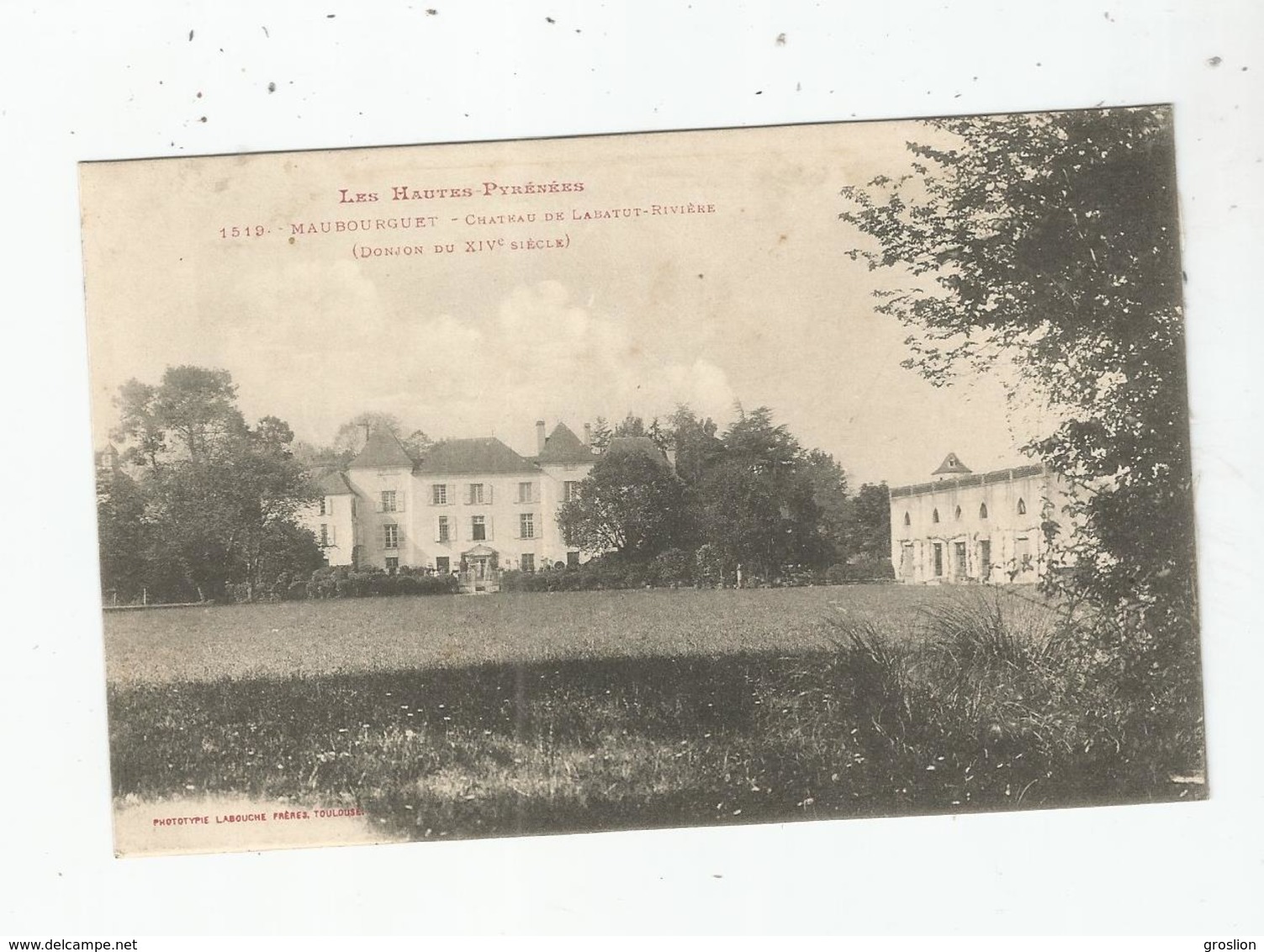 MAUBOURGUET 1519 LES HAUTES PYRENEES CHATEAU DE LABATUT RIVIERE (DONJON DU XIV E SIECLE)  1915 - Maubourguet