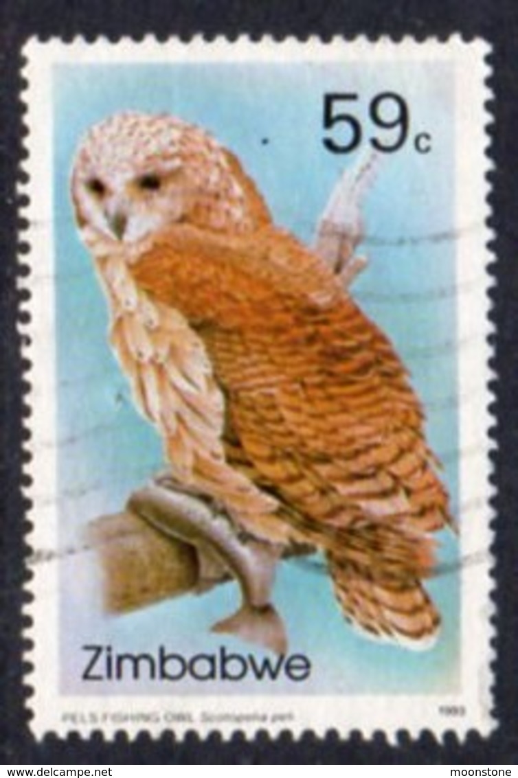 Zimbabwe 1993 Owls II 59c Fishing Owl Value, Used, SG 851 (BA2) - Zimbabwe (1980-...)