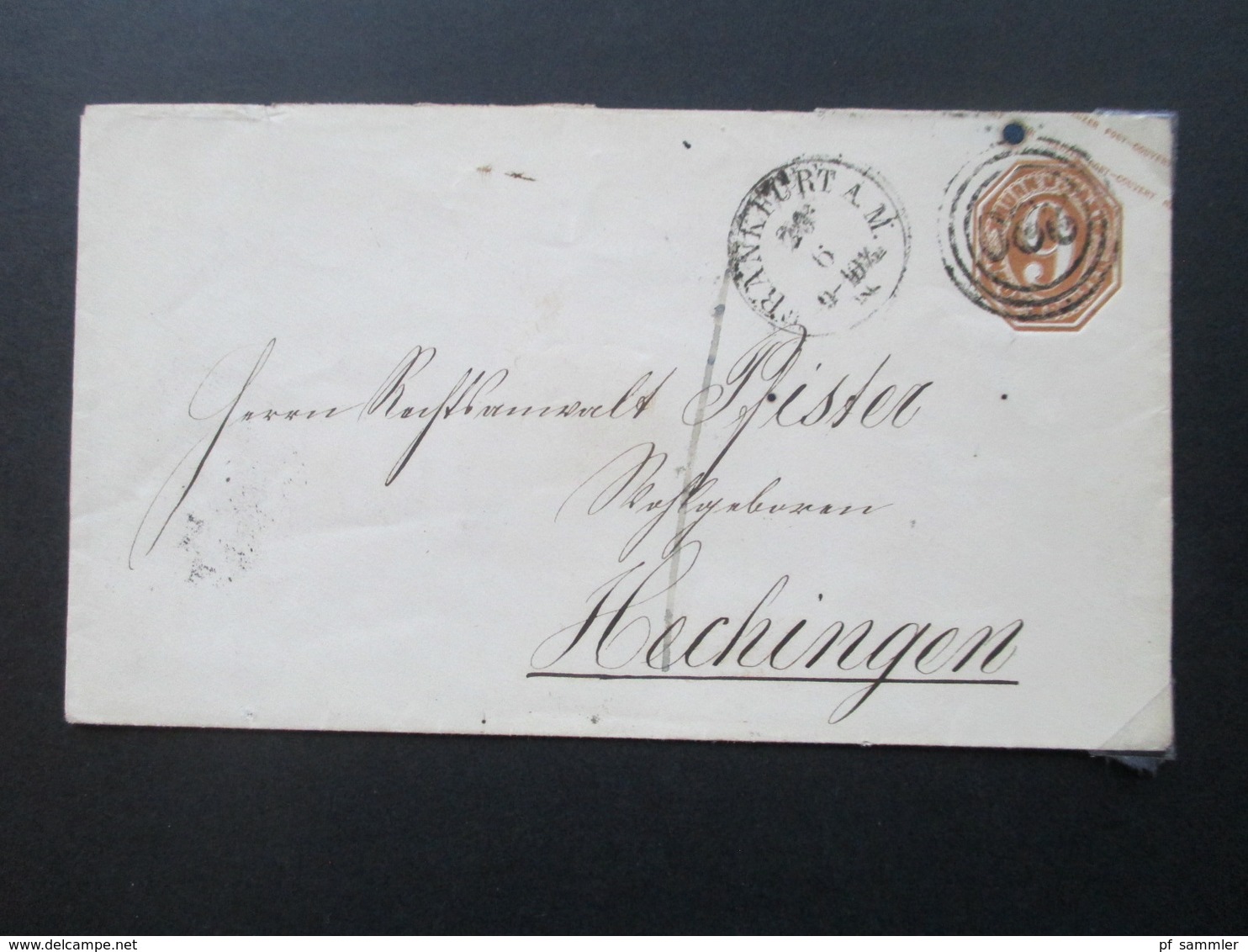 AD 1863 Thurn Und Taxis Ganzsachenumschlag U 24 Gebraucht Mit 6 Stempel U.a. K. Württ. Fahrend Postamt - Storia Postale