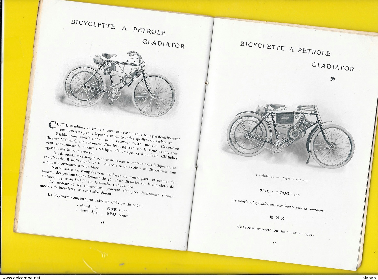 Catalogue 1903 Cycles "GLADIATOR" 24 Pages + Couverture Format 18 X 14 Cm Env.. - Cyclisme